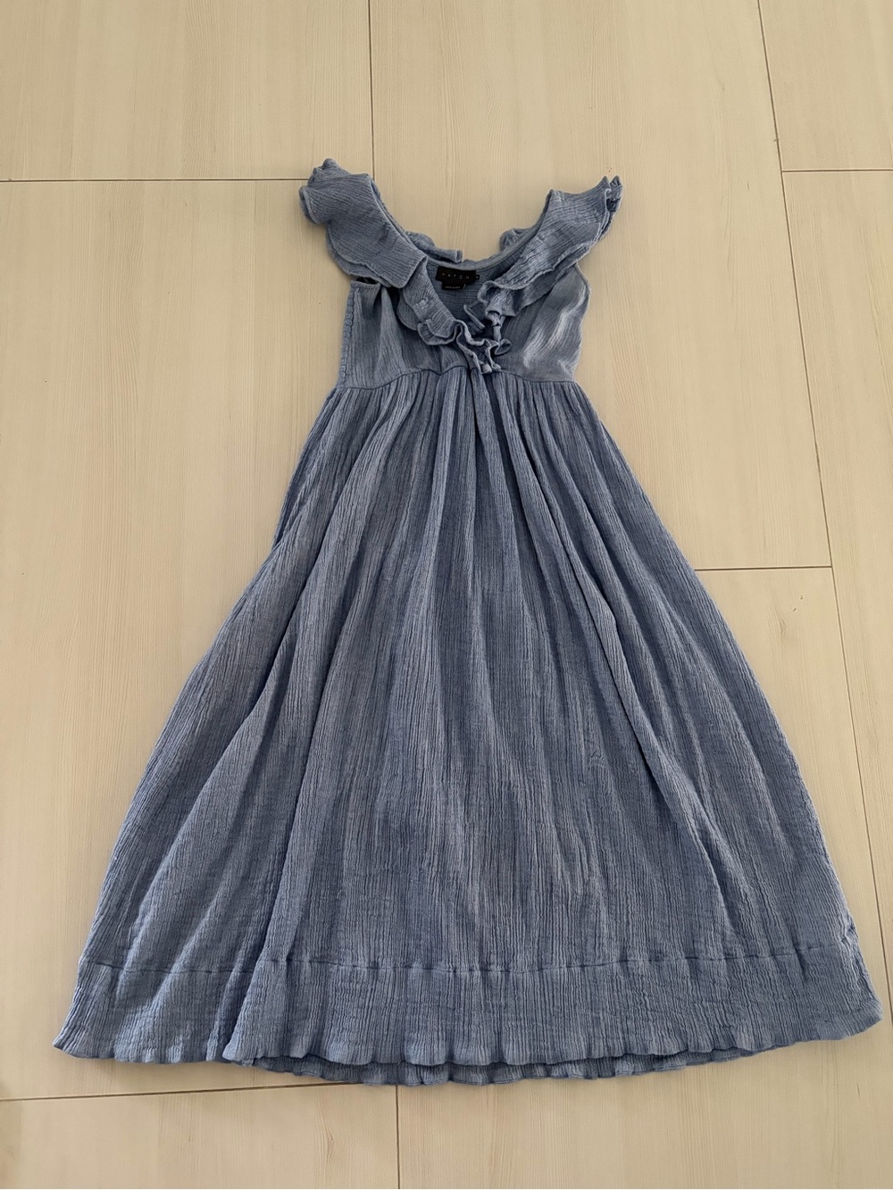 Hatch Maternity Light Blue Ruffled Maxi Dress Size 0